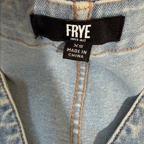Frye Denim Mini Dress Size XS Button Front EUC Western - Picture 5 of 10